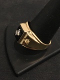 Men's 18kt Gold Electroplate Ring from Police Seizure