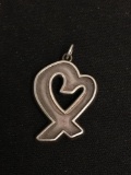 Authentic Tiffany & Co Heart Ribbon Pendant Sterling Silver from Police Seizure
