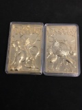 2 Count Lot of Vintage Pokemon Heavy Gold Plated Cards from Collection