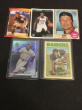 5 Count Lot of Sports Cards - Inserts, Relics, Jerseys, Stars, Rookies & More From Collection