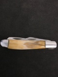 INCREDIBLE CUSTOM MADE Lapidary Pocket Knife - Petrified Wood Handle