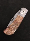 INCREDIBLE CUSTOM MADE Lapidary Pocket Knife - Agate Handle