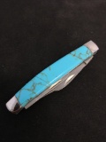INCREDIBLE CUSTOM MADE Lapidary Pocket Knife - Turquoise Handle