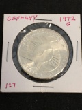 1972-G Germany SILVER Coin 10 Deutsche Rare Coin - .345 ASW