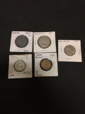 Lot of 5 Foreign World Coins From Estate Collection