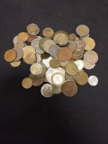 Unsearched Lot of Loose Foreign World Coins - Looks to have Active Currency
