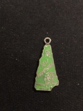 New Hampshire Motif 1in Long Enameled Sterling Silver Pendant