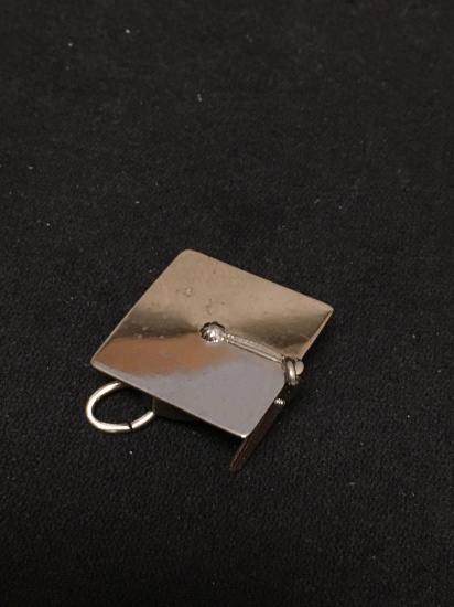 Graduation Cap Sterling Silver Charm Pendant