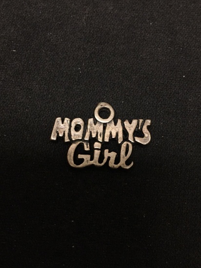 Mommys Girl Sterling Silver Charm Pendant