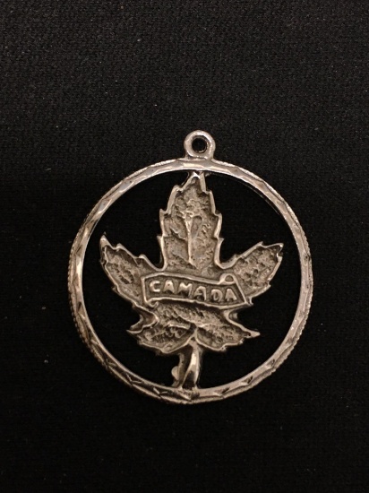 Canadian Maple Leaf Sterling Silver Charm Pendant