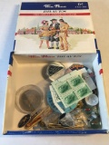 Vintage William Penn Cigar Box Filled with Small Collectibles from Estate Collection