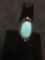 OLD PAWN Native Sterling Silver & Robins Egg Turquoise Ring Size 6 - Chunky