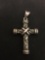 Awesome Heavy Sterling Silver Artisan Cross Pendant