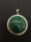 WOW Large Malachite Old Pawn Sterling Silver Over 2 Inch Pendant