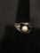 ESPO Sterling SIlver Pearl Modernist Ring Size 7.5