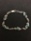 Fire Opal Lined Seahorse Sterling Silver Tennis Bracelet