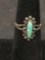 Vintage Sterling Silver & Turquoise Ring Size 5