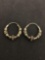 Bali Style Byzantine Sterling Silver Small Hoop Earrings