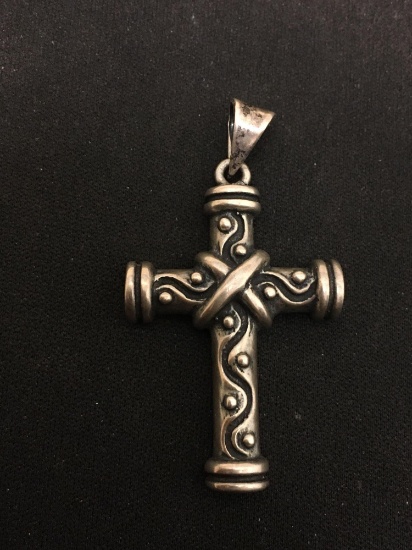 Awesome Heavy Sterling Silver Artisan Cross Pendant