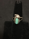 Old Pawn Native American Blue Robins Egg Turquoise Sterling Silver Ring Sz 6