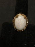 Large White Opal 1/20th 10K Gold Filled Cocktail Ring Size 7