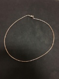 Awesome Sterling Silver Bar Bead Choker Necklace W/ Magnetic Clasp