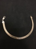 Wide Link 8 Inch Sterling Silver Chain Bracelet