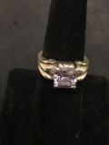 Lab Created Alexandrite Sterling Silver Cocktail Ring Size 6