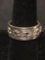 Star of David Double Band Thick Sterling Silver Ring Size 8.5