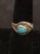 OLD PAWN Native American Snake Turquoise Sterling Silver Ring Size 6.5