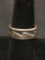 Carved Wave Old Pawn Sterling Silver Ring Band Size 7