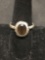 SILPADA Smoky Quartz Scroll Bezel Sterling Silver Thai Ring Size 9