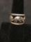 Awesome Carved Elephant Herd Sterling Silver Ring Band Size 7