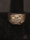 West Coast Chopper Diamond Emblem Sterling Silver Ring Size 12