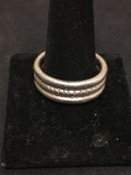 HEAVY Old Pawn Taxco Hand Carved Large Sterling Silver Ring Band Size 14