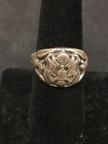 WOW Vintage United States Crest Seal Eagle Sterling Silver Ring Size 8