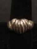 Designer SU Sterling Silver Puffy Heart Ring Size 9