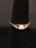 AVON White Fire Opal Vintage Sterling Silver Ring Size 7