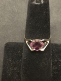 Antique Purple Gemstone Sterling Silver Ring Size 6