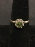 Old Pawn Green Peridot Sterling Silver Bali Style Ring Size 6.5