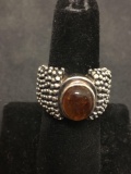 SILPADA Amber Colored Gemstone Beautifully Crafted Modernist Sterling Silver Ring Sz 6