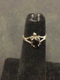 Black Onyx Sterling Silver Dainty Turtle Ring Size 3