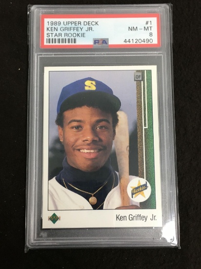 PSA Graded 1989 Upper Deck #1 Ken Griffey Jr. Mariners Rookie Baseball Card - 8