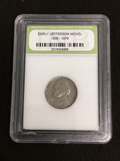 INB Certified Early Jefferson Nickel 1938-1976 RARE Coin