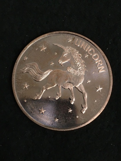Unicorn 1 OZ .999 Fine Copper Bullion Round