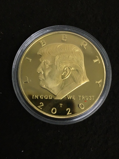 DONALD TRUMP 2020 Gold Plated Collector Coin Token