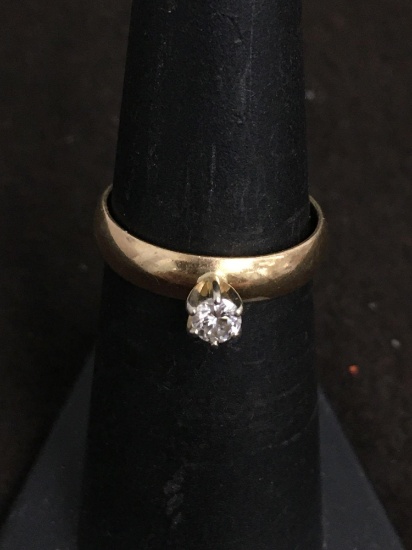 Cardinal Designed 10K Yellow Gold NICE DIAMOND Engagement Ring Size 6 - 2.5 Grams