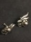 Vintage Old Pawn Handmade 32x18mm High Polished Pair of Sterling Silver Drop Earrings