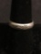 Floral Engraving Decorated Rounded High Polished 5mm Wide Old Pawn Sterling Silver Band