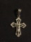 Old Pawn Mexico 27x20mm Detailed High Polished Sterling Silver Cross Pendant